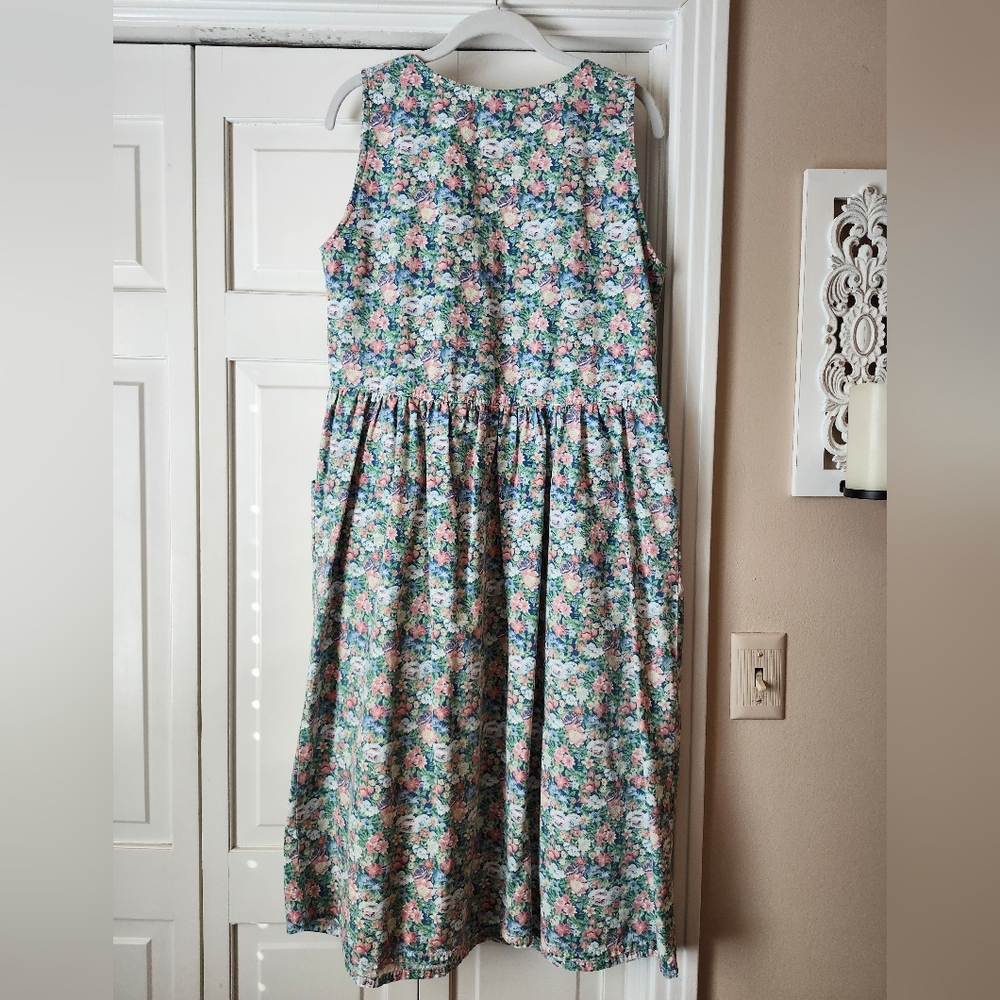 Floral Button-Front Midi Jumper Dress - Picture 2 of 4